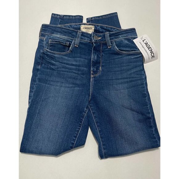 L’Agence Margot High Rise Skinny Jeans Medium Wash Women’s Size 25 New With Tags - Picture 7 of 12